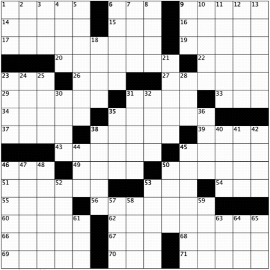 April 5th, 2020 Crossword