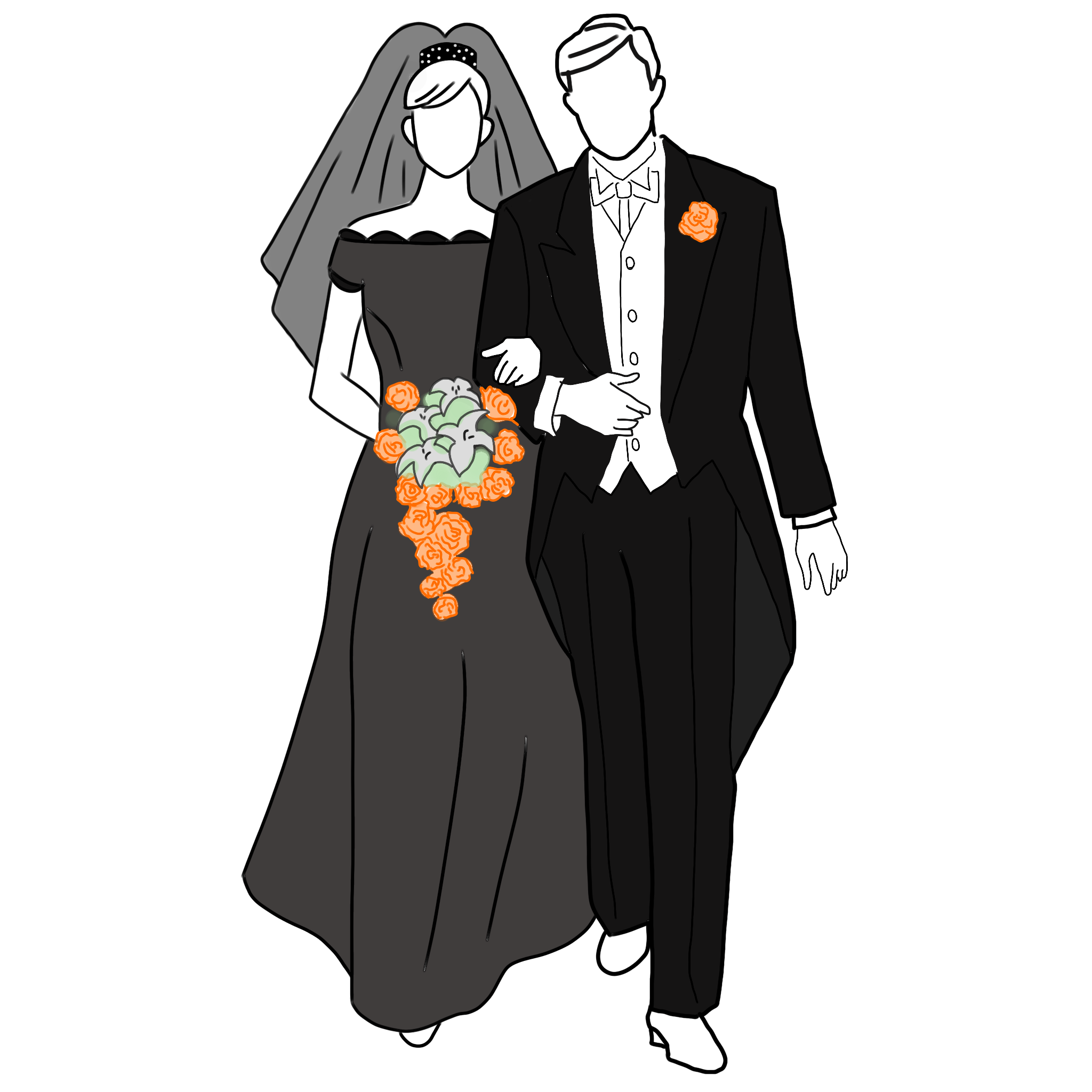 The Bride Wore Black (and Orange)
