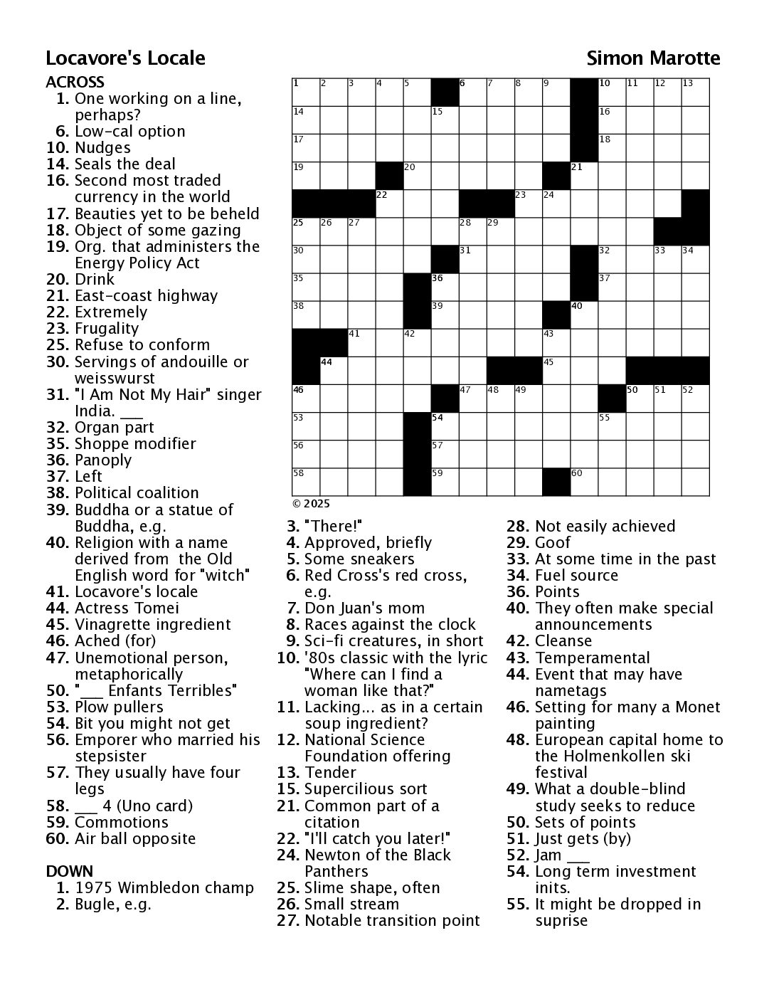 April 10th, 2025 Crossword